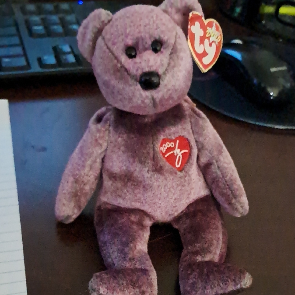 Ty Beanie Babies Purple Teddy Bear